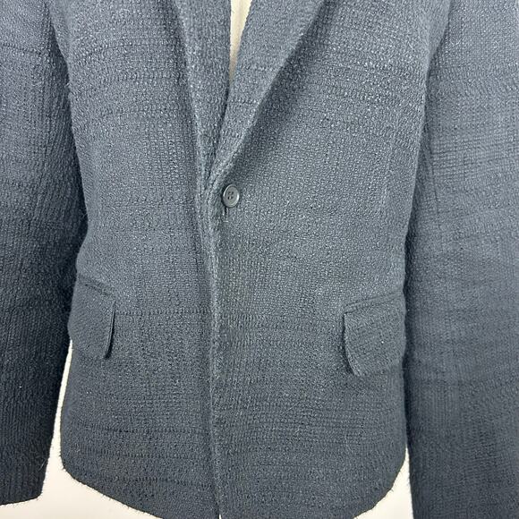 Theory Tweed Button Blazer Black Sz 10 Business Casual Office Career Wear - Picture 3 of 6